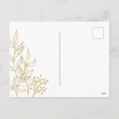 金ゴールドの葉の写真メリークリスマスポストカード シーズンポストカード (裏面)