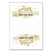 金ゴールドの葉の効果結婚の座席表 テーブルナンバー (裏面)