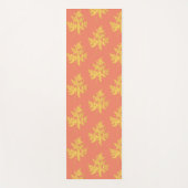 金ゴールドの葉の珊瑚植物模様 ヨガマット (正面)