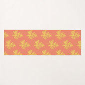 金ゴールドの葉の珊瑚植物模様 ヨガマット (正面(横))