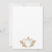 金ゴールドの葉カボチャ感謝祭ディナー 招待状 (裏面)