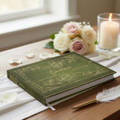 金ゴールドの葉ビンテージ結婚式 ゲストブック