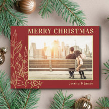 金ゴールドの葉ブルゴーニュ写真メリークリスマス