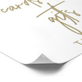 金ゴールドの葉ユーカリのカードとギフトサイン ポスター (角)