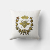 金ゴールドの蜂のリースの王冠及びあなたの色 クッション (裏面)