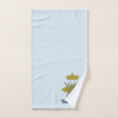 金ゴールドの蜂の王冠あなたの文字および色 バスタオルセット (ハンドタオル)