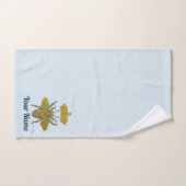 金ゴールドの蜂の王冠あなたの文字および色 バスタオルセット (ハンドタオル)