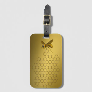 金ゴールドの蜂蜜の蜂の蜂蜜の販売人の養蜂家のApiarist ラゲッジタグ