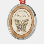 金ゴールドの蝶パーソナライズな記憶のオーナメント メタルオーナメント (左)