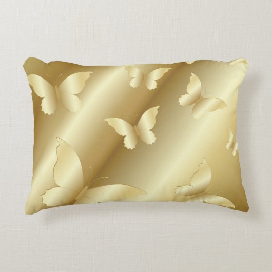 金ゴールドの蝶、の、テンプレート王室のな照ること金、 アクセントクッション (正面)