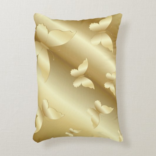金ゴールドの蝶、の、テンプレート王室のな照ること金、 アクセントクッション (正面(垂直))