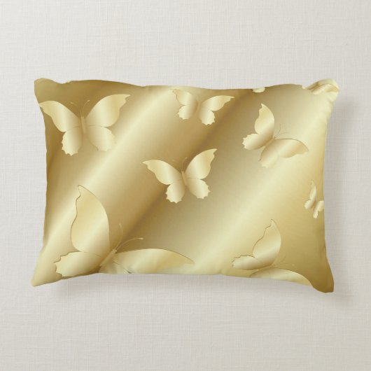 金ゴールドの蝶、の、テンプレート王室のな照ること金、 アクセントクッション (裏面)