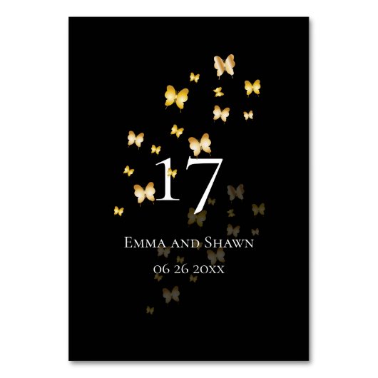 金ゴールドの蝶 テーブルナンバー (正面)