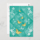 金ゴールドの蝶 ポストカード (正面/裏面)