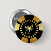 金ゴールドの蠍のポーカー用のチップ 缶バッジ (正面&裏面)