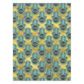 金ゴールドの装飾的なHamsa手パターン テーブルクロス (正面)