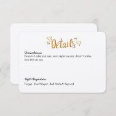 金ゴールドの詳細カード結婚の後に幸せに エンクロージャーカード (正面/裏面)