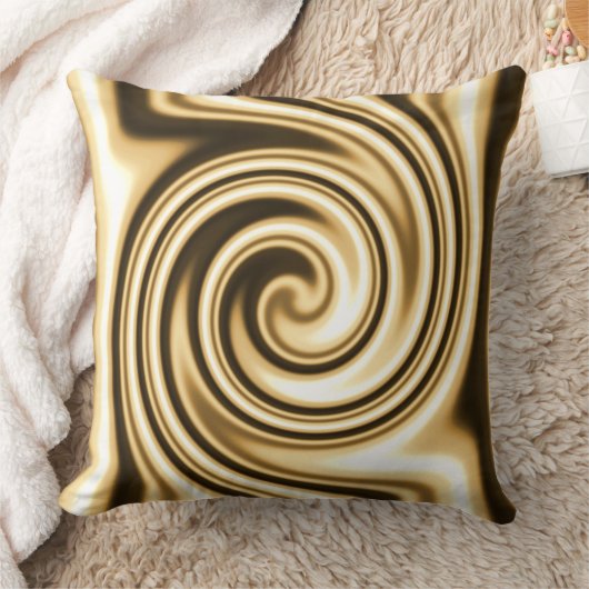 金ゴールドの調子の柔らかい焦点の螺線形の渦巻の種族のスタイル クッション (ブランケット)