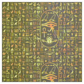 金ゴールドの象形文字 ファブリック (見本)