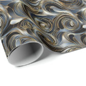 金ゴールドの豪華な渦巻き金属パターン ラッピングペーパー (ロールコーナー)