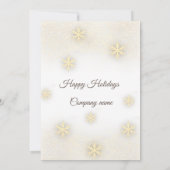 金ゴールドの豪華な雪企業の雪のクリスマスパーティー 招待状 (裏面)