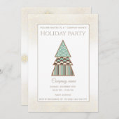 金ゴールドの豪華な雪企業の雪のクリスマスパーティー 招待状 (正面/裏面)