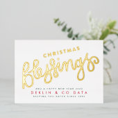 金ゴールドの賛美聖降誕祭企業の 箔シーズンカード (立ち正面)