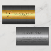 金ゴールドの贅沢なステンレス鋼の金属のモノグラム 名刺 (正面/裏面)