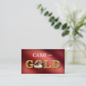 金ゴールドの赤い金属のためのジュエリーの名刺の現金 名刺 (スタンド正面)