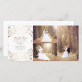 金ゴールドの赤ちゃんの息のエレガントな結婚式の写真ありがとう サンキューカード (正面/裏面)