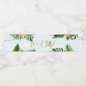 金ゴールドの赤ちゃんシャワー少年 ペットボトルラベル (シングルラベル)