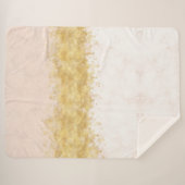 金ゴールドの赤面のピンクの水彩画の魅力 シェルパブランケット (正面(横))