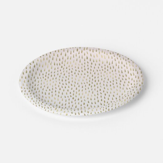 金ゴールドの赤面のピンクの白くグラデーションな抽象芸術 ペーパープレート (アングル)