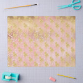 金ゴールドの赤面のピンクの魔法のユニコーン 薄葉紙 (クラフト)