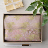 金ゴールドの赤面のピンクの魔法のユニコーン 薄葉紙 (ギフト)