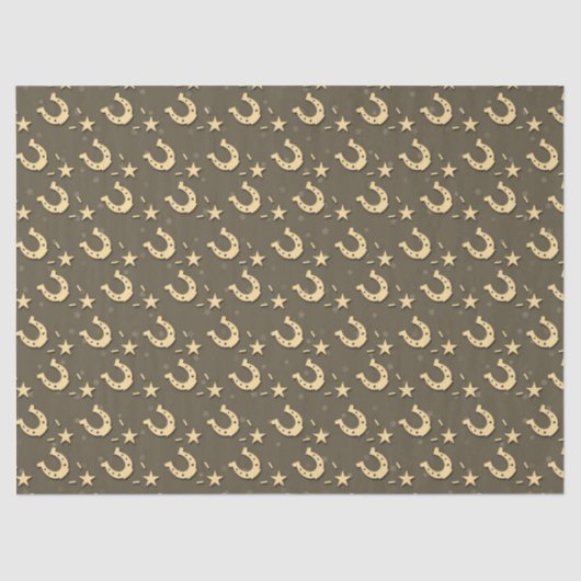 金ゴールドの蹄鉄と星 薄葉紙 (正面)