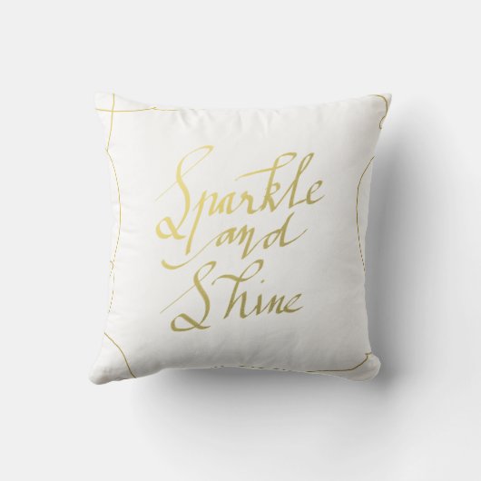 金ゴールドの輝きおよび輝やきの手書きの原稿の休日 クッション (裏面)