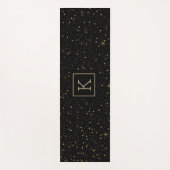 金ゴールドの輝きとグリッターと黒 ヨガマット (正面)