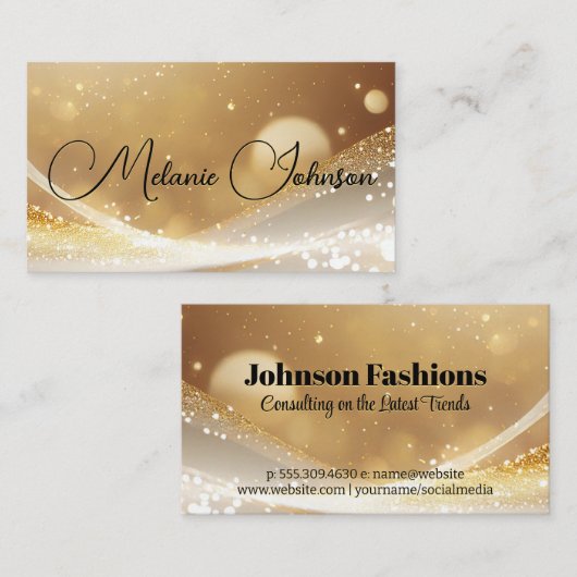 金ゴールドの輝きと埃 名刺 (正面/裏面)