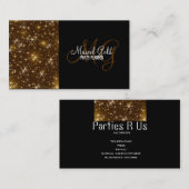 金ゴールドの輝きのイベントおよびパーティーのプランナー 名刺 (正面/裏面)