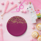 金ゴールドの輝きのグリッターの紙吹雪 ペーパープレート (パーティー)