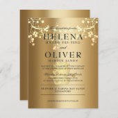 金ゴールドの輝きの二重の幸福 |中国の結婚s 招待状 (正面/裏面)