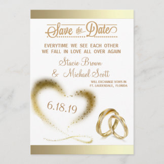 金ゴールドの輝きの保存日付 セーブザデート