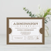 金ゴールドの輝きの紙の金チケットの招待状 招待状 (スタンド正面)