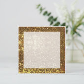 金ゴールドの輝きの背景の正方形の招待 招待状 (スタンド正面)