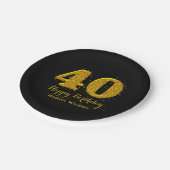 金ゴールドの輝き第40のお祝い ペーパープレート (アングル)