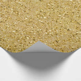 金ゴールドの輝き-宝石で飾られた金ゴールドののどGlitter1 ラッピングペーパー