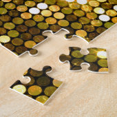 金ゴールドの輝き：輝く背景。 ジグソーパズル (側面)