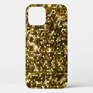 金ゴールドの輝き:輝く背景。 iPhone 12ケース