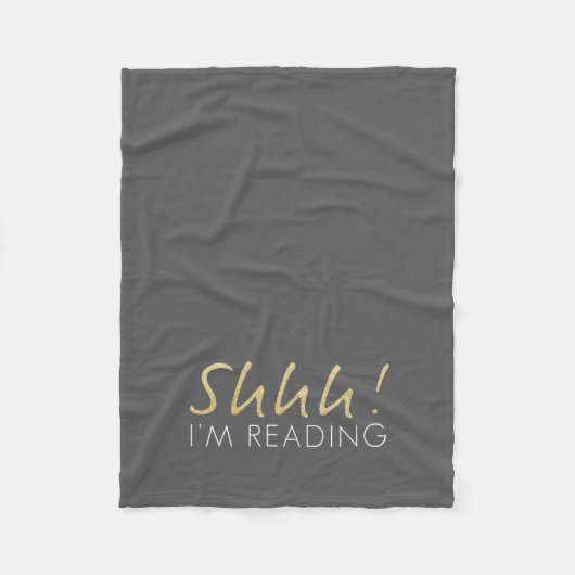 金ゴールドの輝きShhh! 私はフリースブランケットを読んでいます フリースブランケット (正面)
